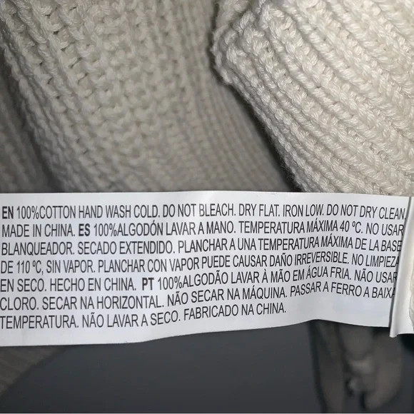 Forever 21 Lace Up V-Neck Sweater Chunky Knit Pullover Sweater Ivory color Sz S - Picture 10 of 10